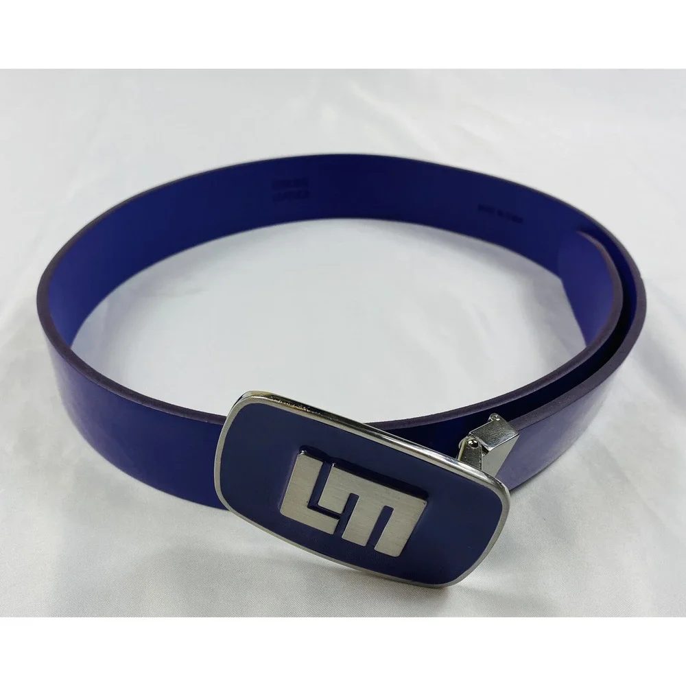 Loudmouth Golf Polished Purple Patent Leather Belt Mens Size 30 Logo Buckle
